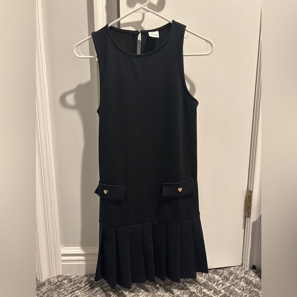 Zara Girls Pleated Navy Blue Pinafore Dress Size 13-14